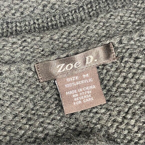 Zoe D Women's Gray Cowl‎ Neck Tie Waist Button Down Business Casual Sweater M/38 - Picture 8 of 9